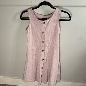 iZ Byer Girls Pink Dress Brown Buttons